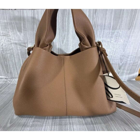 Polene Numéro Neuf Leather Crossbody Shoulder Bag Color Camel - Picture 3 of 10